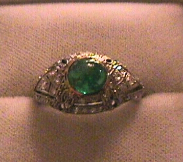 anello antico smeraldo brillanti