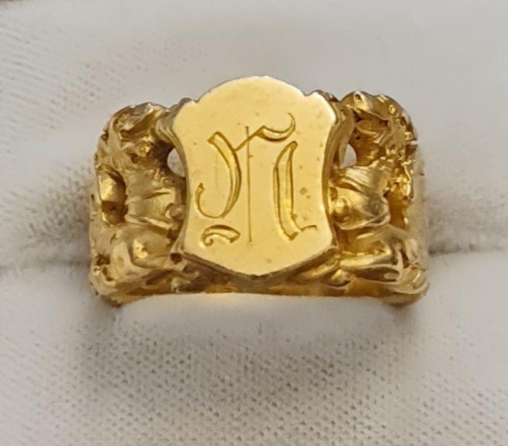 anello epoca uomo oro inciso gioielleria 