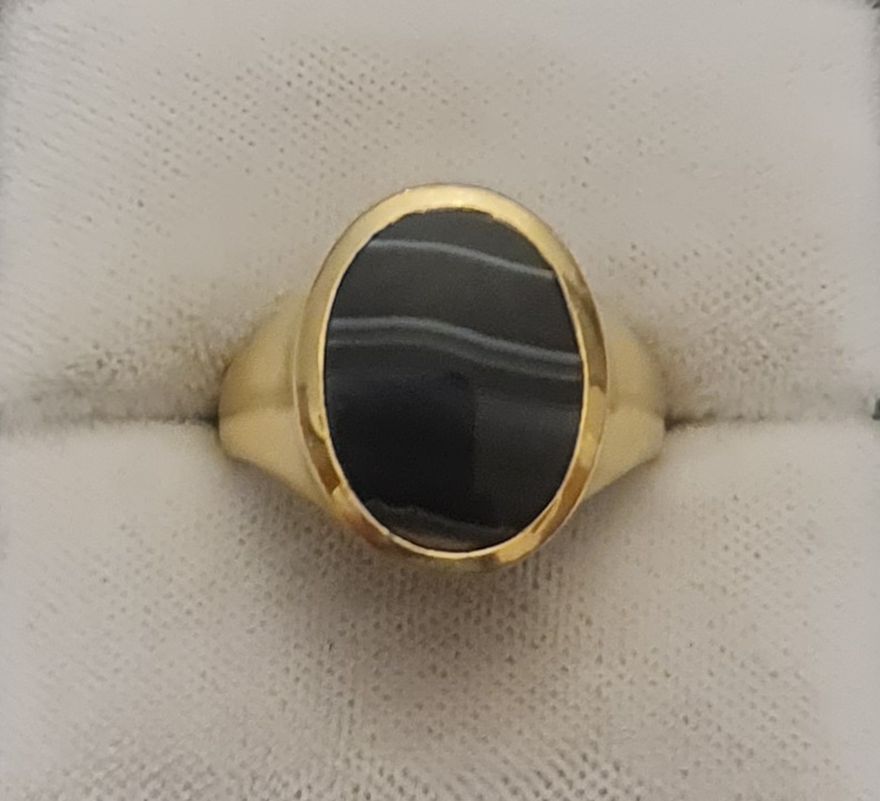 anello uomo oro agata