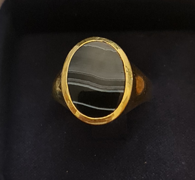 anello maschile agata oro 